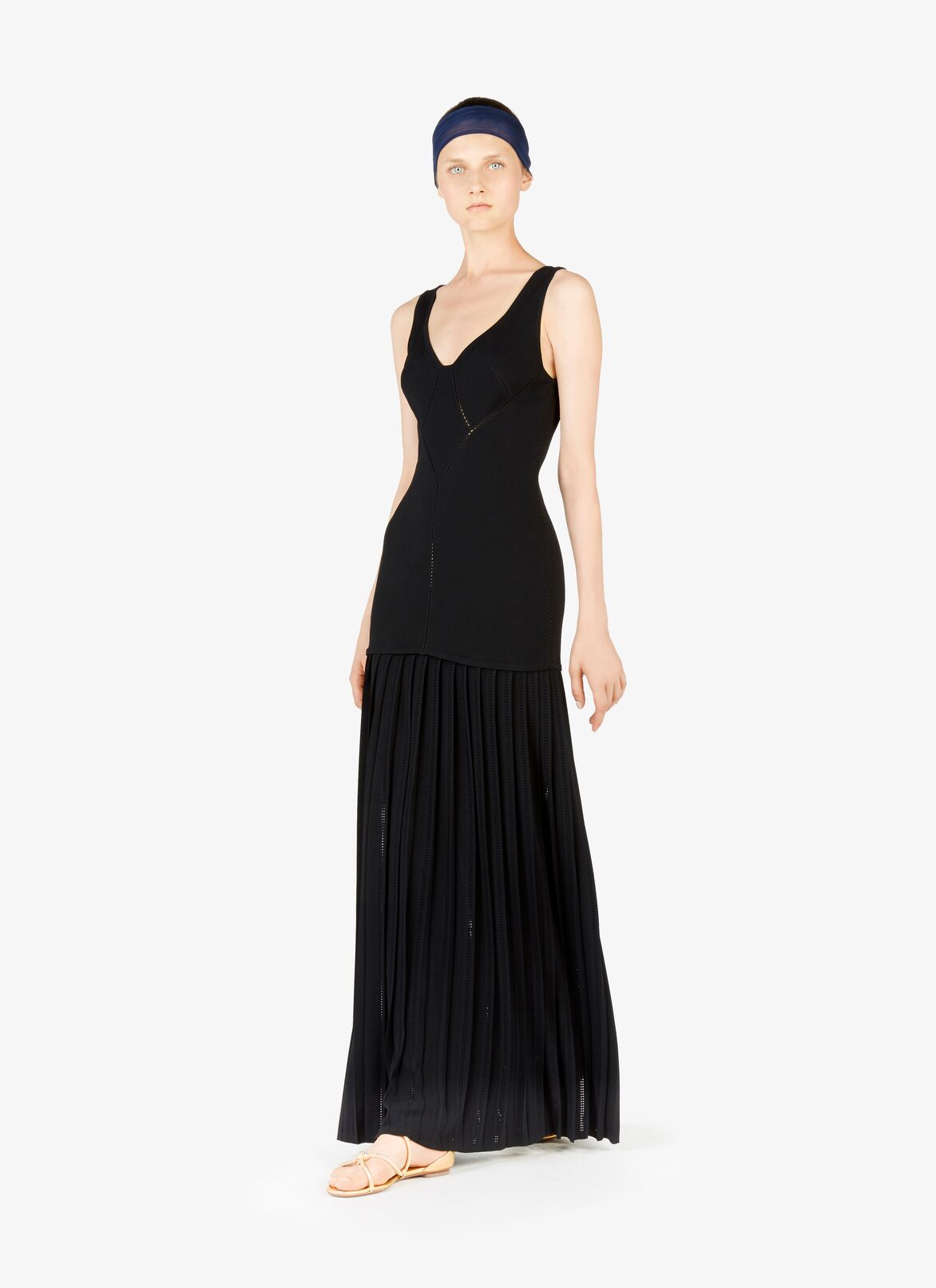 Charleston Long Dress  ALAÏA BLACK CHARLESTON LONG DRESS